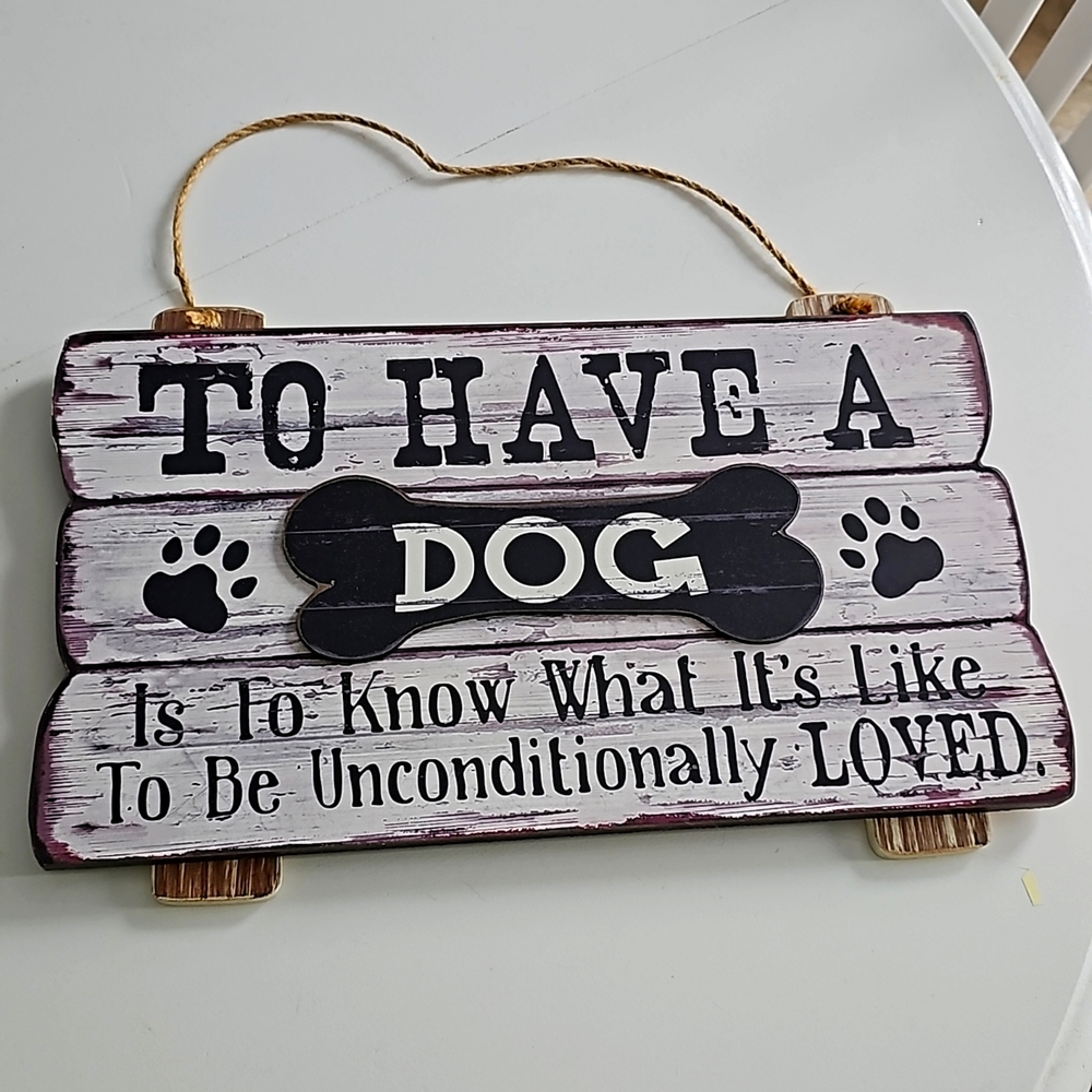 Wooden Dog decor sign dog lovers signs large 16inch by 9inch
